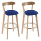 Contemporary Wooden Counter Height Stools Cushion Bar Stool for Indoor Royal Blue 2 Piece Set Clearhalo 'Bar Furniture' 'Bar Stools' 'bar_stools' 'furn' 'furn_bar_stools' 'Furniture' 'Kitchen & Dining Furniture' 6318399
