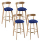 Contemporary Wooden Counter Height Stools Cushion Bar Stool for Indoor Royal Blue 4 Piece Set Clearhalo 'Bar Furniture' 'Bar Stools' 'bar_stools' 'furn' 'furn_bar_stools' 'Furniture' 'Kitchen & Dining Furniture' 6318400