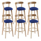 Contemporary Wooden Counter Height Stools Cushion Bar Stool for Indoor Royal Blue 6 Piece Set Clearhalo 'Bar Furniture' 'Bar Stools' 'bar_stools' 'furn' 'furn_bar_stools' 'Furniture' 'Kitchen & Dining Furniture' 6318401