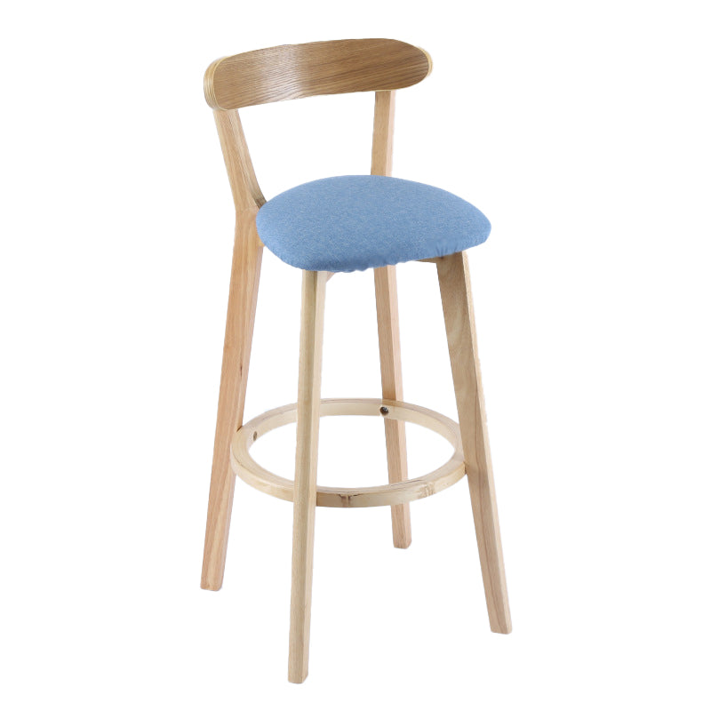 Contemporary Wooden Counter Height Stools Cushion Bar Stool for Indoor Blue 1 Piece Clearhalo 'Bar Furniture' 'Bar Stools' 'bar_stools' 'furn' 'furn_bar_stools' 'Furniture' 'Kitchen & Dining Furniture' 6318403