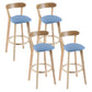 Contemporary Wooden Counter Height Stools Cushion Bar Stool for Indoor Blue 4 Piece Set Clearhalo 'Bar Furniture' 'Bar Stools' 'bar_stools' 'furn' 'furn_bar_stools' 'Furniture' 'Kitchen & Dining Furniture' 6318405