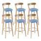 Contemporary Wooden Counter Height Stools Cushion Bar Stool for Indoor Blue 6 Piece Set Clearhalo 'Bar Furniture' 'Bar Stools' 'bar_stools' 'furn' 'furn_bar_stools' 'Furniture' 'Kitchen & Dining Furniture' 6318406