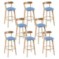 Contemporary Wooden Counter Height Stools Cushion Bar Stool for Indoor Blue 8 Piece Set Clearhalo 'Bar Furniture' 'Bar Stools' 'bar_stools' 'furn' 'furn_bar_stools' 'Furniture' 'Kitchen & Dining Furniture' 6318407