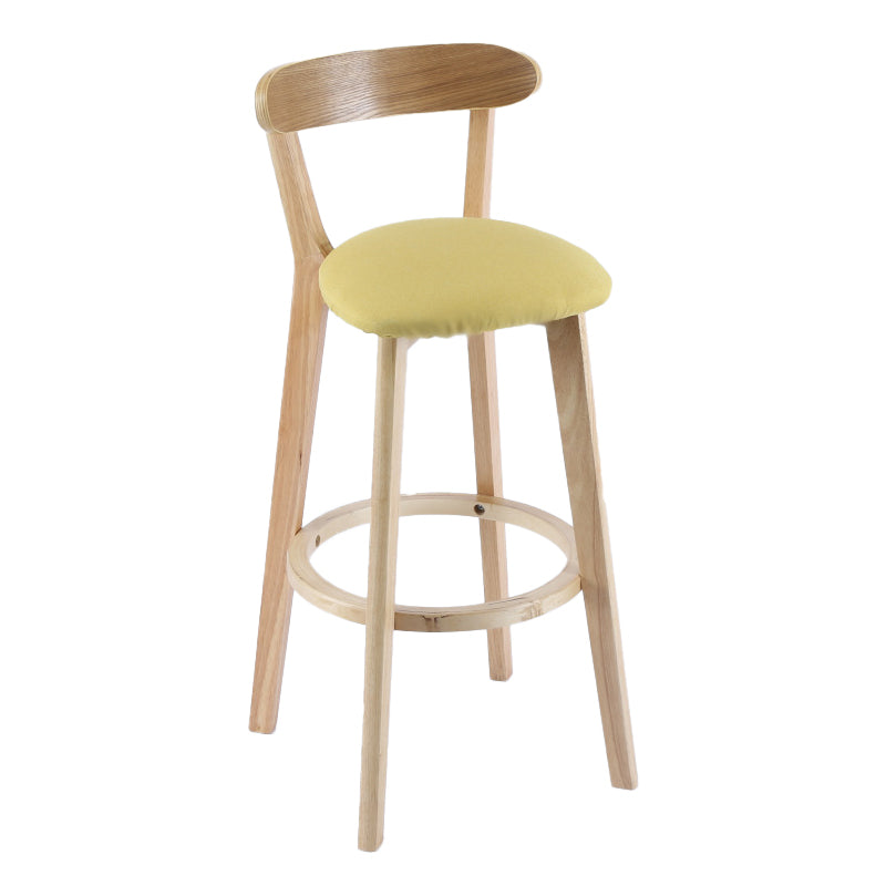 Contemporary Wooden Counter Height Stools Cushion Bar Stool for Indoor Yellow 1 Piece Clearhalo 'Bar Furniture' 'Bar Stools' 'bar_stools' 'furn' 'furn_bar_stools' 'Furniture' 'Kitchen & Dining Furniture' 6318408