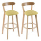 Contemporary Wooden Counter Height Stools Cushion Bar Stool for Indoor Yellow 2 Piece Set Clearhalo 'Bar Furniture' 'Bar Stools' 'bar_stools' 'furn' 'furn_bar_stools' 'Furniture' 'Kitchen & Dining Furniture' 6318409