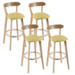 Contemporary Wooden Counter Height Stools Cushion Bar Stool for Indoor Yellow 4 Piece Set Clearhalo 'Bar Furniture' 'Bar Stools' 'bar_stools' 'furn' 'furn_bar_stools' 'Furniture' 'Kitchen & Dining Furniture' 6318410