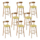 Contemporary Wooden Counter Height Stools Cushion Bar Stool for Indoor Yellow 8 Piece Set Clearhalo 'Bar Furniture' 'Bar Stools' 'bar_stools' 'furn' 'furn_bar_stools' 'Furniture' 'Kitchen & Dining Furniture' 6318412