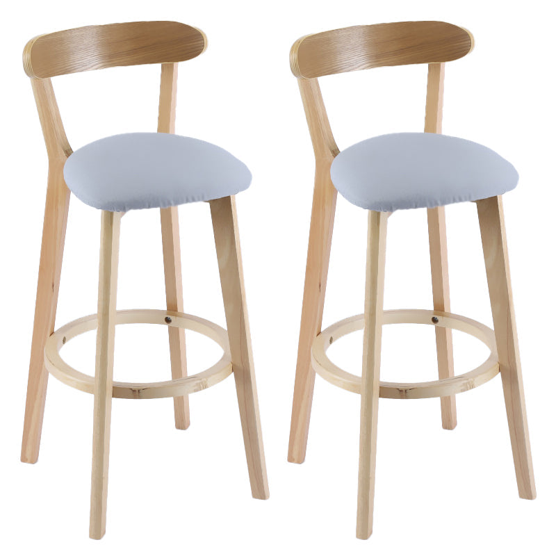 Contemporary Wooden Counter Height Stools Cushion Bar Stool for Indoor Light Gray 2 Piece Set Clearhalo 'Bar Furniture' 'Bar Stools' 'bar_stools' 'furn' 'furn_bar_stools' 'Furniture' 'Kitchen & Dining Furniture' 6318414