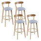 Contemporary Wooden Counter Height Stools Cushion Bar Stool for Indoor Light Gray 4 Piece Set Clearhalo 'Bar Furniture' 'Bar Stools' 'bar_stools' 'furn' 'furn_bar_stools' 'Furniture' 'Kitchen & Dining Furniture' 6318415