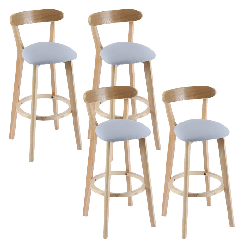 Contemporary Wooden Counter Height Stools Cushion Bar Stool for Indoor Light Gray 4 Piece Set Clearhalo 'Bar Furniture' 'Bar Stools' 'bar_stools' 'furn' 'furn_bar_stools' 'Furniture' 'Kitchen & Dining Furniture' 6318415
