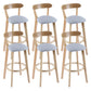 Contemporary Wooden Counter Height Stools Cushion Bar Stool for Indoor Light Gray 6 Piece Set Clearhalo 'Bar Furniture' 'Bar Stools' 'bar_stools' 'furn' 'furn_bar_stools' 'Furniture' 'Kitchen & Dining Furniture' 6318416
