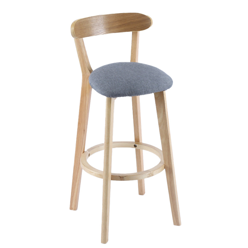 Contemporary Wooden Counter Height Stools Cushion Bar Stool for Indoor Dark Gray 1 Piece Clearhalo 'Bar Furniture' 'Bar Stools' 'bar_stools' 'furn' 'furn_bar_stools' 'Furniture' 'Kitchen & Dining Furniture' 6318418