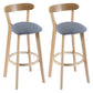 Contemporary Wooden Counter Height Stools Cushion Bar Stool for Indoor Dark Gray 2 Piece Set Clearhalo 'Bar Furniture' 'Bar Stools' 'bar_stools' 'furn' 'furn_bar_stools' 'Furniture' 'Kitchen & Dining Furniture' 6318419