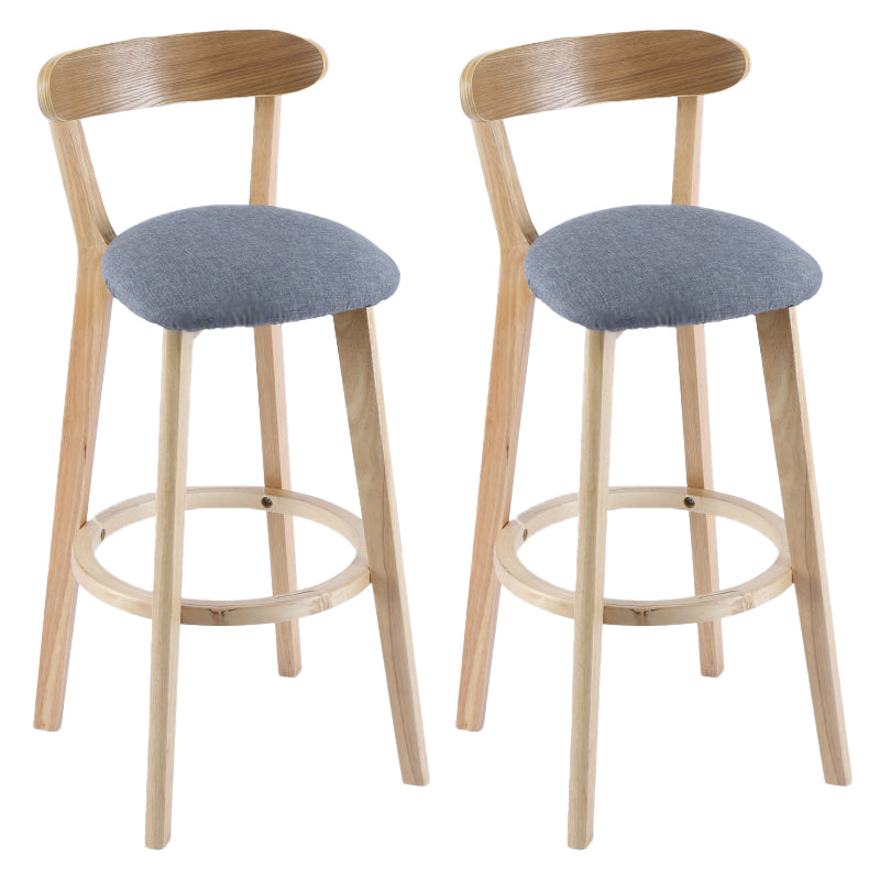 Contemporary Wooden Counter Height Stools Cushion Bar Stool for Indoor Dark Gray 2 Piece Set Clearhalo 'Bar Furniture' 'Bar Stools' 'bar_stools' 'furn' 'furn_bar_stools' 'Furniture' 'Kitchen & Dining Furniture' 6318419