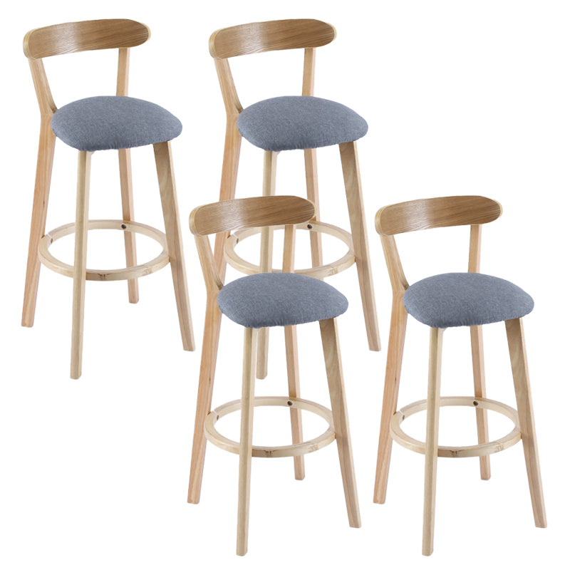 Contemporary Wooden Counter Height Stools Cushion Bar Stool for Indoor Dark Gray 4 Piece Set Clearhalo 'Bar Furniture' 'Bar Stools' 'bar_stools' 'furn' 'furn_bar_stools' 'Furniture' 'Kitchen & Dining Furniture' 6318420