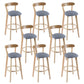 Contemporary Wooden Counter Height Stools Cushion Bar Stool for Indoor Dark Gray 8 Piece Set Clearhalo 'Bar Furniture' 'Bar Stools' 'bar_stools' 'furn' 'furn_bar_stools' 'Furniture' 'Kitchen & Dining Furniture' 6318422
