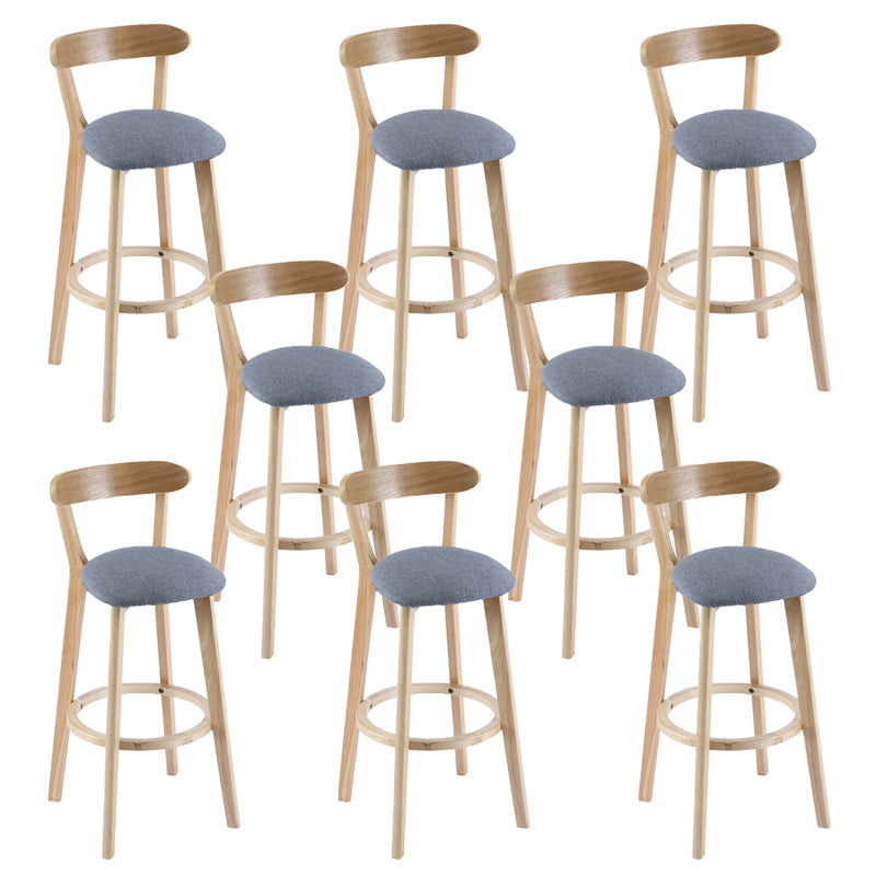 Contemporary Wooden Counter Height Stools Cushion Bar Stool for Indoor Dark Gray 8 Piece Set Clearhalo 'Bar Furniture' 'Bar Stools' 'bar_stools' 'furn' 'furn_bar_stools' 'Furniture' 'Kitchen & Dining Furniture' 6318422