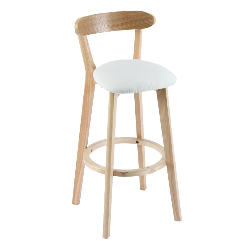 Contemporary Wooden Counter Height Stools Cushion Bar Stool for Indoor Off-White 1 Piece Clearhalo 'Bar Furniture' 'Bar Stools' 'bar_stools' 'furn' 'furn_bar_stools' 'Furniture' 'Kitchen & Dining Furniture' 6318423