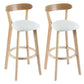 Contemporary Wooden Counter Height Stools Cushion Bar Stool for Indoor Off-White 2 Piece Set Clearhalo 'Bar Furniture' 'Bar Stools' 'bar_stools' 'furn' 'furn_bar_stools' 'Furniture' 'Kitchen & Dining Furniture' 6318424