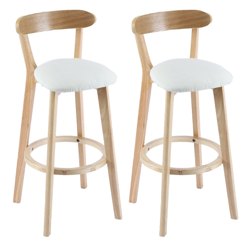 Contemporary Wooden Counter Height Stools Cushion Bar Stool for Indoor Off-White 2 Piece Set Clearhalo 'Bar Furniture' 'Bar Stools' 'bar_stools' 'furn' 'furn_bar_stools' 'Furniture' 'Kitchen & Dining Furniture' 6318424