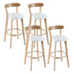 Contemporary Wooden Counter Height Stools Cushion Bar Stool for Indoor Off-White 4 Piece Set Clearhalo 'Bar Furniture' 'Bar Stools' 'bar_stools' 'furn' 'furn_bar_stools' 'Furniture' 'Kitchen & Dining Furniture' 6318425