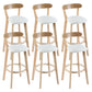 Contemporary Wooden Counter Height Stools Cushion Bar Stool for Indoor Off-White 6 Piece Set Clearhalo 'Bar Furniture' 'Bar Stools' 'bar_stools' 'furn' 'furn_bar_stools' 'Furniture' 'Kitchen & Dining Furniture' 6318426