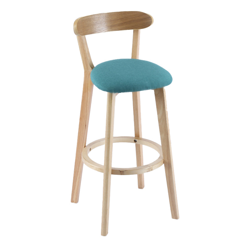 Contemporary Wooden Counter Height Stools Cushion Bar Stool for Indoor Lake Green 1 Piece Clearhalo 'Bar Furniture' 'Bar Stools' 'bar_stools' 'furn' 'furn_bar_stools' 'Furniture' 'Kitchen & Dining Furniture' 6318428