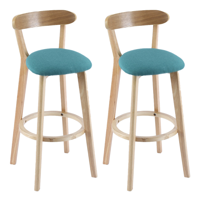 Contemporary Wooden Counter Height Stools Cushion Bar Stool for Indoor Lake Green 2 Piece Set Clearhalo 'Bar Furniture' 'Bar Stools' 'bar_stools' 'furn' 'furn_bar_stools' 'Furniture' 'Kitchen & Dining Furniture' 6318429