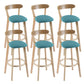 Contemporary Wooden Counter Height Stools Cushion Bar Stool for Indoor Lake Green 6 Piece Set Clearhalo 'Bar Furniture' 'Bar Stools' 'bar_stools' 'furn' 'furn_bar_stools' 'Furniture' 'Kitchen & Dining Furniture' 6318431