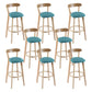 Contemporary Wooden Counter Height Stools Cushion Bar Stool for Indoor Lake Green 8 Piece Set Clearhalo 'Bar Furniture' 'Bar Stools' 'bar_stools' 'furn' 'furn_bar_stools' 'Furniture' 'Kitchen & Dining Furniture' 6318432