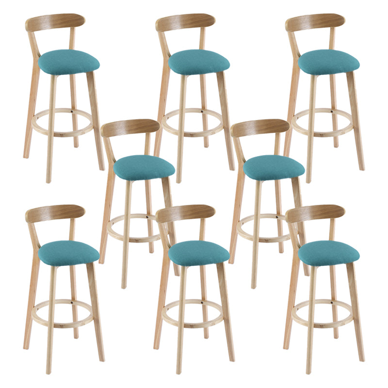 Contemporary Wooden Counter Height Stools Cushion Bar Stool for Indoor Lake Green 8 Piece Set Clearhalo 'Bar Furniture' 'Bar Stools' 'bar_stools' 'furn' 'furn_bar_stools' 'Furniture' 'Kitchen & Dining Furniture' 6318432
