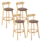 Contemporary Wooden Counter Height Stools Cushion Bar Stool for Indoor Coffee 4 Piece Set Clearhalo 'Bar Furniture' 'Bar Stools' 'bar_stools' 'furn' 'furn_bar_stools' 'Furniture' 'Kitchen & Dining Furniture' 6318435