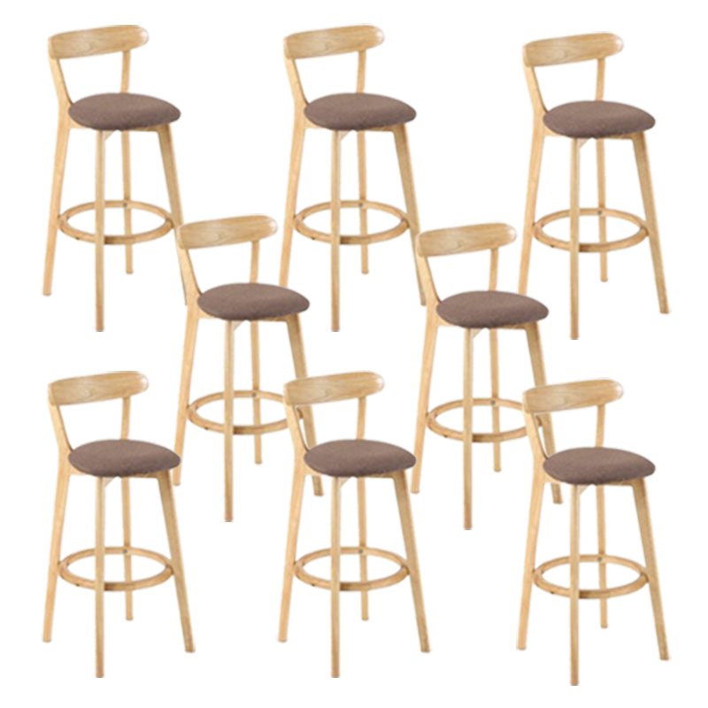 Contemporary Wooden Counter Height Stools Cushion Bar Stool for Indoor Coffee 8 Piece Set Clearhalo 'Bar Furniture' 'Bar Stools' 'bar_stools' 'furn' 'furn_bar_stools' 'Furniture' 'Kitchen & Dining Furniture' 6318437