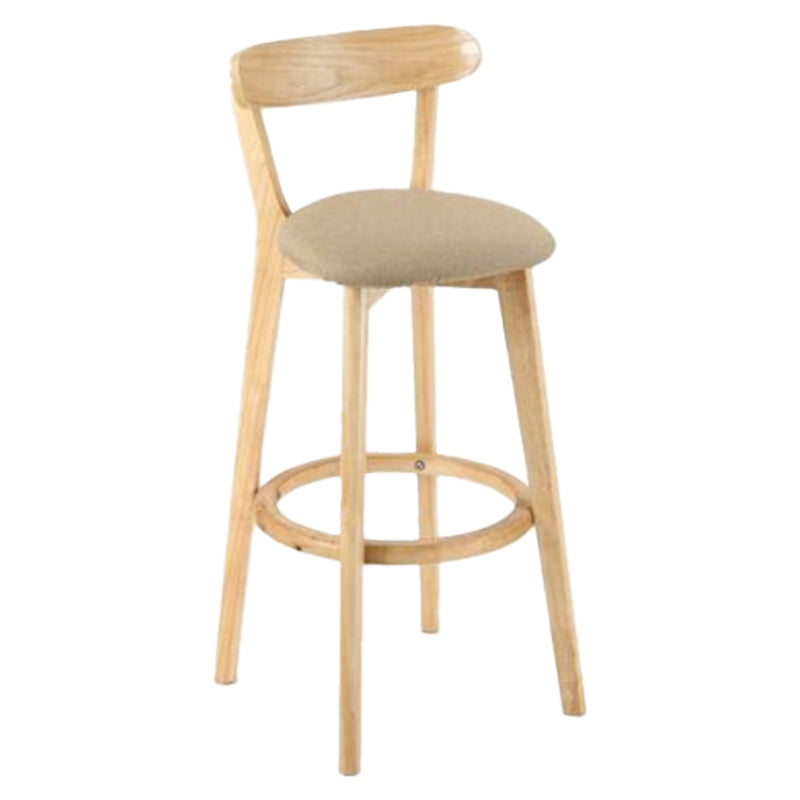Contemporary Wooden Counter Height Stools Cushion Bar Stool for Indoor Light Khaki 1 Piece Clearhalo 'Bar Furniture' 'Bar Stools' 'bar_stools' 'furn' 'furn_bar_stools' 'Furniture' 'Kitchen & Dining Furniture' 6318438