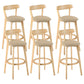 Contemporary Wooden Counter Height Stools Cushion Bar Stool for Indoor Light Khaki 6 Piece Set Clearhalo 'Bar Furniture' 'Bar Stools' 'bar_stools' 'furn' 'furn_bar_stools' 'Furniture' 'Kitchen & Dining Furniture' 6318441
