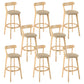 Contemporary Wooden Counter Height Stools Cushion Bar Stool for Indoor Light Khaki 8 Piece Set Clearhalo 'Bar Furniture' 'Bar Stools' 'bar_stools' 'furn' 'furn_bar_stools' 'Furniture' 'Kitchen & Dining Furniture' 6318442