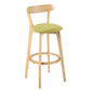 Contemporary Wooden Counter Height Stools Cushion Bar Stool for Indoor Green 1 Piece Clearhalo 'Bar Furniture' 'Bar Stools' 'bar_stools' 'furn' 'furn_bar_stools' 'Furniture' 'Kitchen & Dining Furniture' 6318443