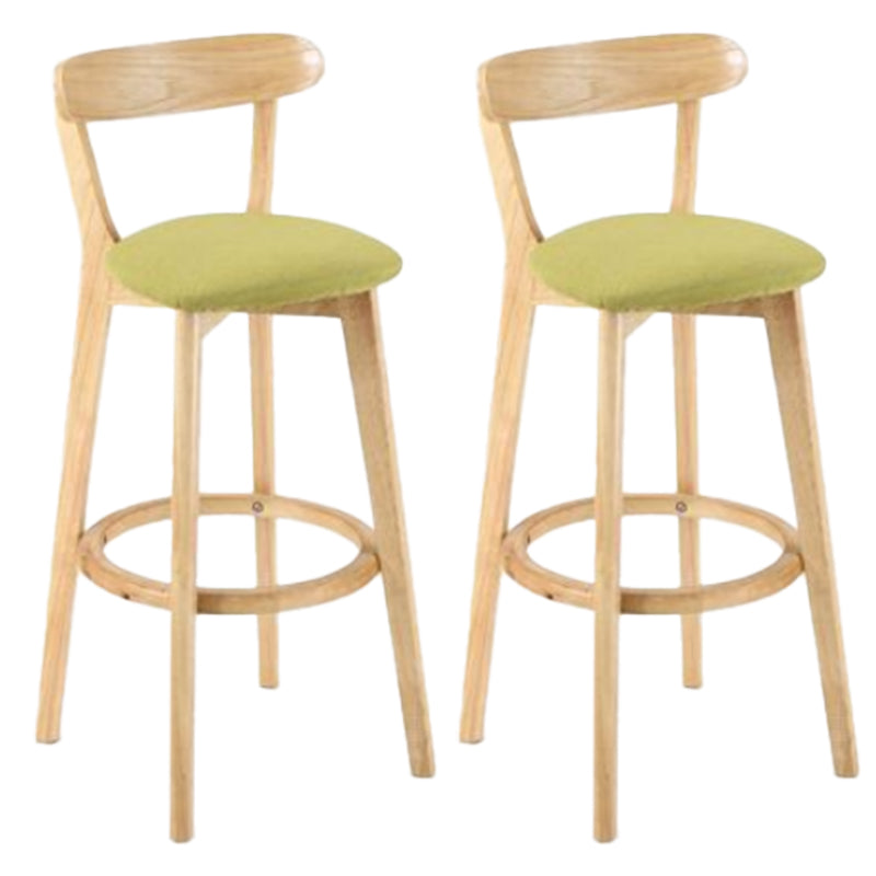 Contemporary Wooden Counter Height Stools Cushion Bar Stool for Indoor Green 2 Piece Set Clearhalo 'Bar Furniture' 'Bar Stools' 'bar_stools' 'furn' 'furn_bar_stools' 'Furniture' 'Kitchen & Dining Furniture' 6318444