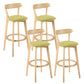 Contemporary Wooden Counter Height Stools Cushion Bar Stool for Indoor Green 4 Piece Set Clearhalo 'Bar Furniture' 'Bar Stools' 'bar_stools' 'furn' 'furn_bar_stools' 'Furniture' 'Kitchen & Dining Furniture' 6318445