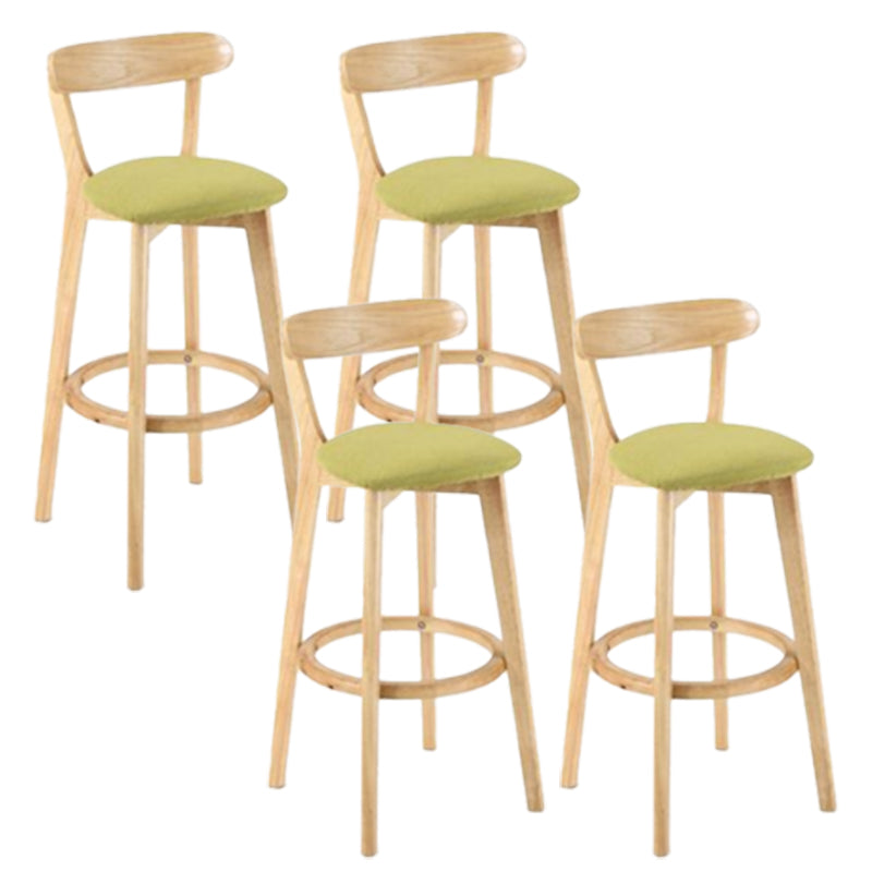 Contemporary Wooden Counter Height Stools Cushion Bar Stool for Indoor Green 4 Piece Set Clearhalo 'Bar Furniture' 'Bar Stools' 'bar_stools' 'furn' 'furn_bar_stools' 'Furniture' 'Kitchen & Dining Furniture' 6318445
