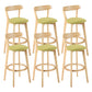 Contemporary Wooden Counter Height Stools Cushion Bar Stool for Indoor Green 6 Piece Set Clearhalo 'Bar Furniture' 'Bar Stools' 'bar_stools' 'furn' 'furn_bar_stools' 'Furniture' 'Kitchen & Dining Furniture' 6318446