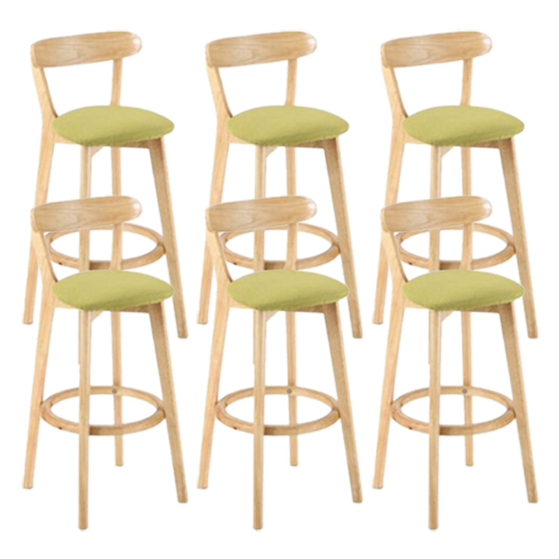 Contemporary Wooden Counter Height Stools Cushion Bar Stool for Indoor Green 6 Piece Set Clearhalo 'Bar Furniture' 'Bar Stools' 'bar_stools' 'furn' 'furn_bar_stools' 'Furniture' 'Kitchen & Dining Furniture' 6318446
