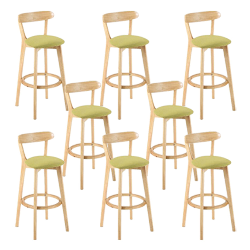 Contemporary Wooden Counter Height Stools Cushion Bar Stool for Indoor Green 8 Piece Set Clearhalo 'Bar Furniture' 'Bar Stools' 'bar_stools' 'furn' 'furn_bar_stools' 'Furniture' 'Kitchen & Dining Furniture' 6318447