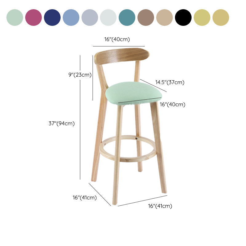 Contemporary Wooden Counter Height Stools Cushion Bar Stool for Indoor Clearhalo 'Bar Furniture' 'Bar Stools' 'bar_stools' 'furn' 'furn_bar_stools' 'Furniture' 'Kitchen & Dining Furniture' 6318448