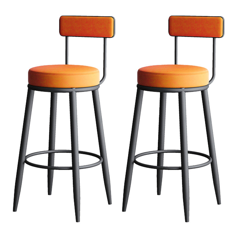 Faux Leather Armless Counter Stool Glam Style Low Back Bar Stool for Indoor Black 2 Piece Set Clearhalo 'Bar Furniture' 'Bar Stools' 'bar_stools' 'furn' 'furn_bar_stools' 'Furniture' 'Kitchen & Dining Furniture' 6318450