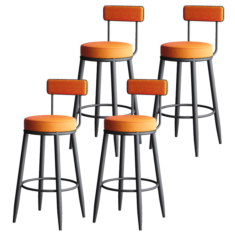 Faux Leather Armless Counter Stool Glam Style Low Back Bar Stool for Indoor Black 4 Piece Set Clearhalo 'Bar Furniture' 'Bar Stools' 'bar_stools' 'furn' 'furn_bar_stools' 'Furniture' 'Kitchen & Dining Furniture' 6318452