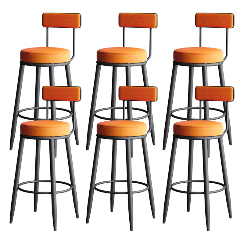 Faux Leather Armless Counter Stool Glam Style Low Back Bar Stool for Indoor Black 6 Piece Set Clearhalo 'Bar Furniture' 'Bar Stools' 'bar_stools' 'furn' 'furn_bar_stools' 'Furniture' 'Kitchen & Dining Furniture' 6318453