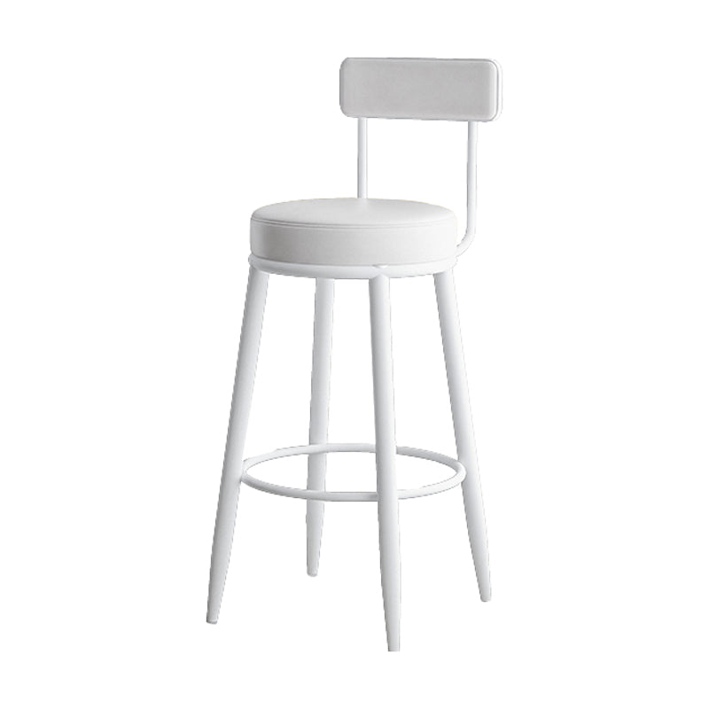 Faux Leather Armless Counter Stool Glam Style Low Back Bar Stool for Indoor White 1 Piece Clearhalo 'Bar Furniture' 'Bar Stools' 'bar_stools' 'furn' 'furn_bar_stools' 'Furniture' 'Kitchen & Dining Furniture' 6318457