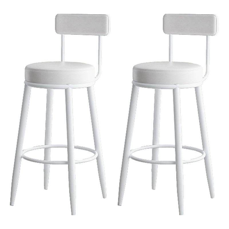 Faux Leather Armless Counter Stool Glam Style Low Back Bar Stool for Indoor White 2 Piece Set Clearhalo 'Bar Furniture' 'Bar Stools' 'bar_stools' 'furn' 'furn_bar_stools' 'Furniture' 'Kitchen & Dining Furniture' 6318459