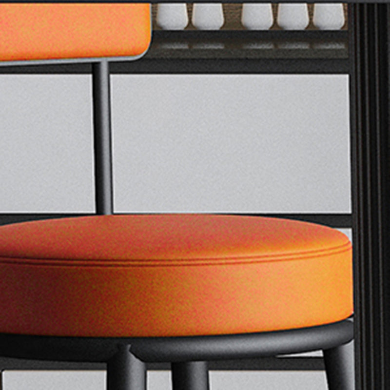 Faux Leather Armless Counter Stool Glam Style Low Back Bar Stool for Indoor Clearhalo 'Bar Furniture' 'Bar Stools' 'bar_stools' 'furn' 'furn_bar_stools' 'Furniture' 'Kitchen & Dining Furniture' 6318460